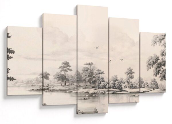 Tablou - Vintage peisaj desen peisaj (150x105 cm)
