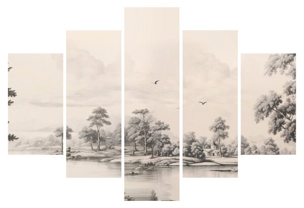 Tablou - Vintage peisaj desen peisaj (150x105 cm)