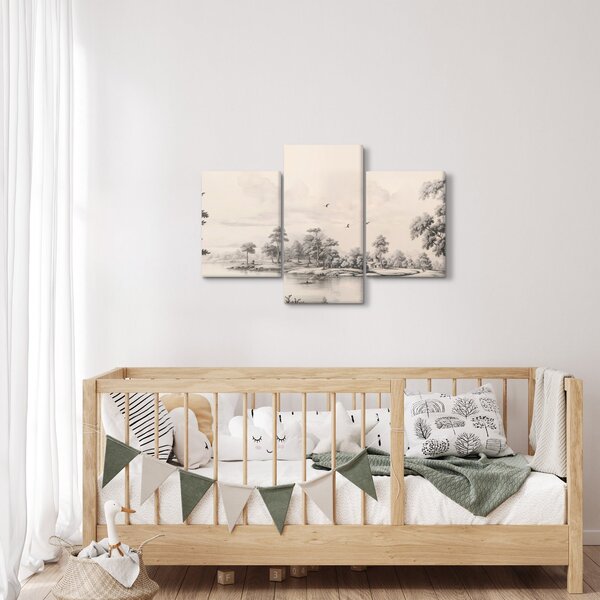 Tablou - Vintage peisaj desen peisaj (90x60 cm)