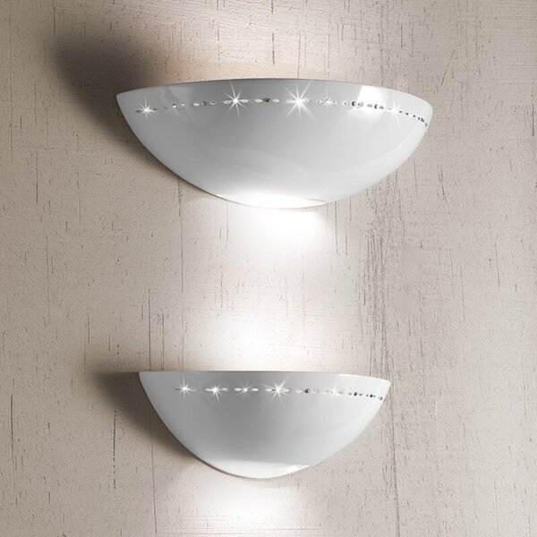 Ceramiche Laurentia aplică 39 cm, reglabil, Alb, Camera de zi / sufragerie, Ceramică