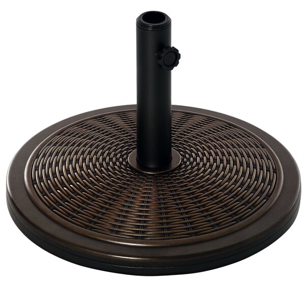 Outsunny Bază Umbrelă 14kg, Ciment și Plastic, Efect Ratan, Bronz | Aosom Romania