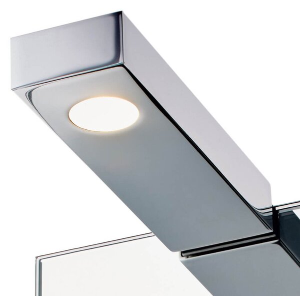 Decor Walther Flat 2 aplică/lampă de oglindă LED, crom, Metalic, Baie, Metal, Modern, Perete unghiular