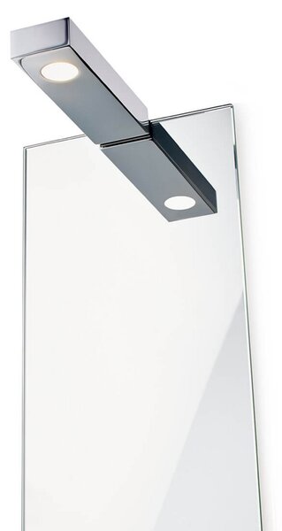 Decor Walther Flat 2 aplică/lampă de oglindă LED, crom, Metalic, Baie, Metal, Modern, Perete unghiular