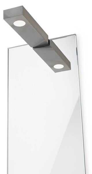 Decor Walther Flat 2 aplică/lampă de oglindă LED nichel mat, Gri, Baie, Metal, Modern, Perete unghiular