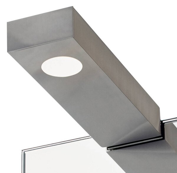 Decor Walther Flat 2 aplică/lampă de oglindă LED nichel mat, Gri, Baie, Metal, Modern, Perete unghiular