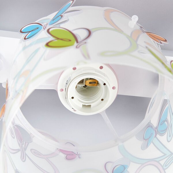 Dalber Lampă de tavan Butterfly pentru camera copiilor, reglabil, Multicolor, Camera copiilor, Plastic