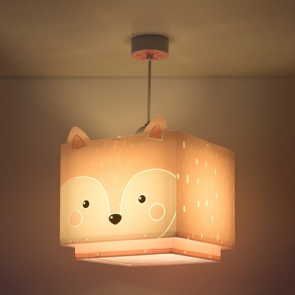 Dalber Lampa suspendată pentru copii LITTLE FOX, cu 1 bec, reglabil, Roz / Rosé, Camera copiilor, Plastic