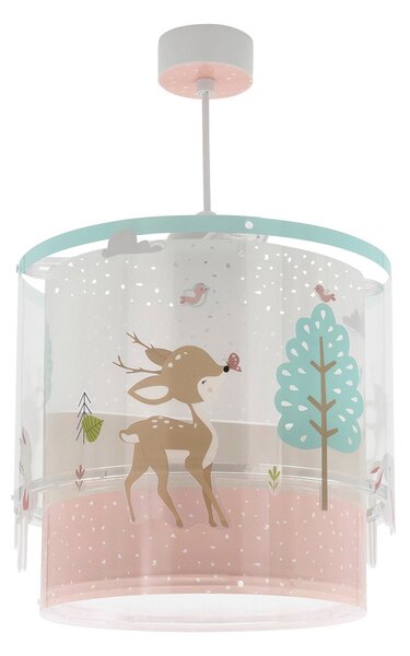Dalber Lampă suspendată pentru copii LOVING DEER, cu motiv de căprioară, reglabil, Multicolor, Camera copiilor, Plastic