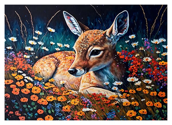 Tablou - Cerb pictat (70x50 cm)