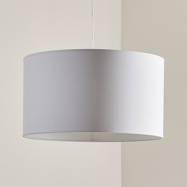 Duolla Lampă suspendată Roller, alb, Ø 45 cm, reglabil, Alb, Camera de zi / sufragerie, Țesătură / Textil, Modern