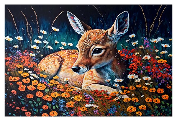 Tablou - Cerb pictat (90x60 cm)