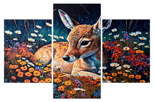 Tablou - Cerb pictat (90x60 cm)