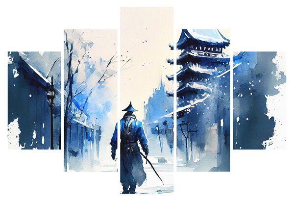 Tablou - Samurai, aquarel (150x105 cm)