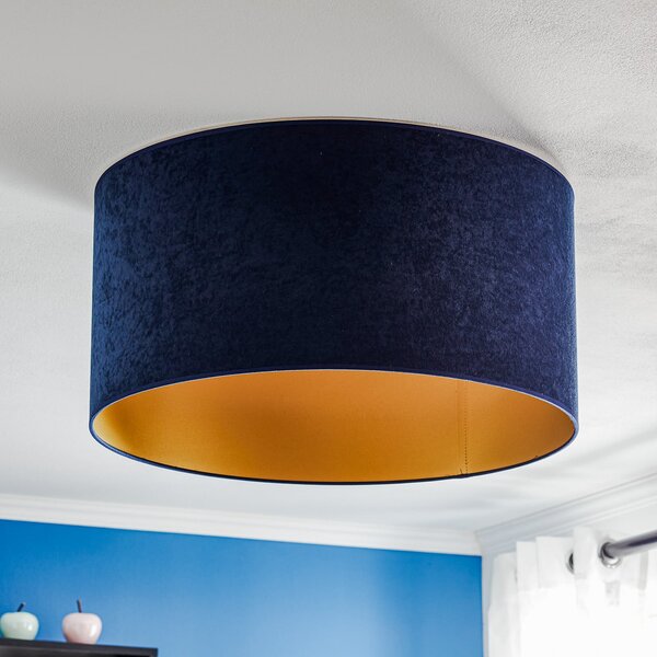 Duolla Plafonieră Golden Roller Ø 60cm albastru închis/auriu, reglabil, Albastru, Camera de zi / sufragerie, Țesătură / Textil
