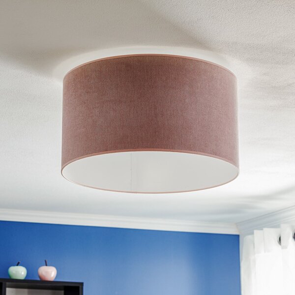 Duolla Plafonieră Pastell Roller Ø 45cm roz, reglabil, Roz / Rosé, Camera de zi / sufragerie, Țesătură / Textil, Viața tânără