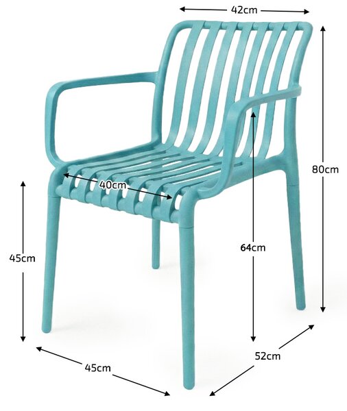 Reducere Scaun din plastic TREGO cu brate, albastru calitatea II