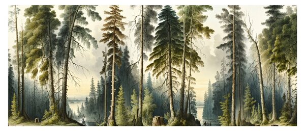 Tablou - Peisaj de epocă de păduri (120x50 cm)