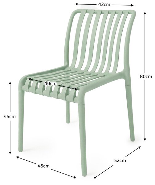 Set de gradina TREGO ISLAND - 2 scaune si masa rotunda ø 60 cm, verde