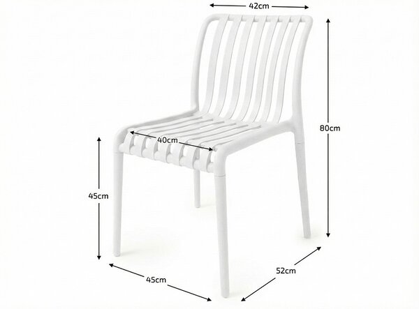 Set de gradina TREGO ISLAND - 2 scaune si masa rotunda ø 60 cm, alba
