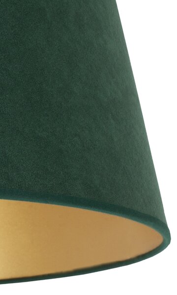 Duolla Abajur Cone înălțime 18 cm, verde închis/auriu, Verde, Țesătură / Textil