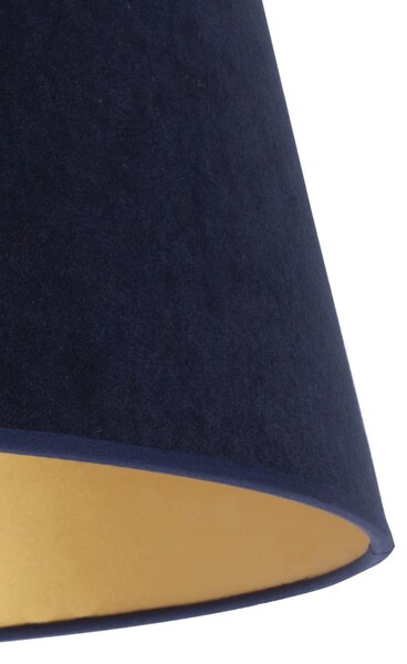 Duolla Abajur Cone înălțime 18 cm, albastru închis/auriu, Albastru, Țesătură / Textil