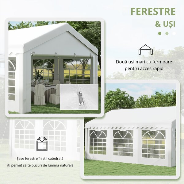 Outsunny Foisor de gradina si Exterior Marchiza pentru Petreceri Nunta si Cadru din Otel 6 x 4 m | Aosom Romania
