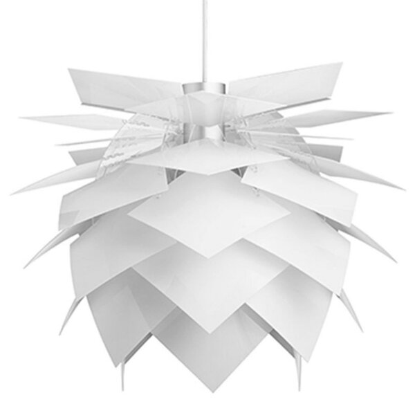 Dyberg Larsen PineApple M, corp de iluminat suspendat Ø 45cm alb, reglabil, Alb, Camera de zi / sufragerie, Plastic, Design