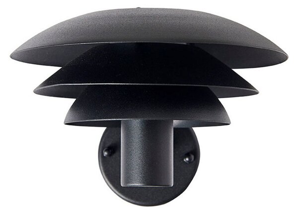 Dyberg Larsen Aplică de perete pentru exterior DL20 negru Ø 20cm, reglabil, Negru, Metal, Design