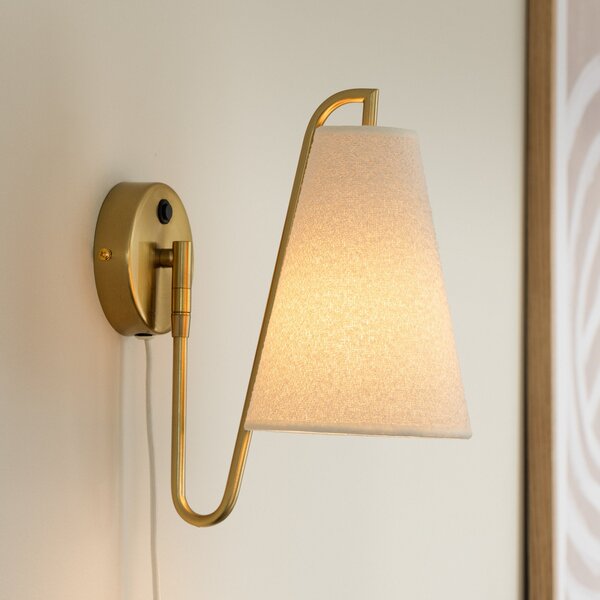 Lampă de perete Globen Lighting, Lou Bouclè, Alb, Camera de zi, Țesătură / Textil, Design