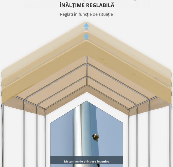 Outsunny Garaj Cort 6x3m, Portabil, Ideal pentru Grădină, Cort cu Copertină, Adăpost Depozitare, Ușor de Asamblat | Aosom Romania