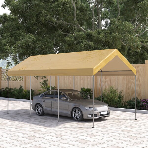 Outsunny Garaj Cort 6x3m, Portabil, Ideal pentru Grădină, Cort cu Copertină, Adăpost Depozitare, Ușor de Asamblat | Aosom Romania