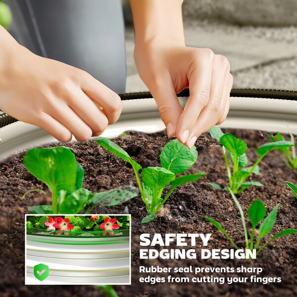 Outsunny Set 2 Paturi Înălțate de Gradină, Jardiniere Exterior cu Margine Protecție, Ideal pentru Flori și Legume, Design Ergonomic | Aosom Romania