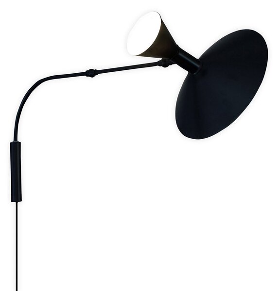 Lampă de perete Nemo Lighting, Lampe de Marseille, Negru, Camera de zi, Metal
