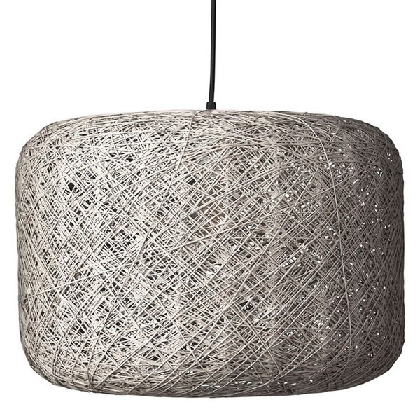 Dyberg Larsen Lampa suspendată Spin L, gri, Ø 45 cm, reglabil, Gri, Camera de zi / sufragerie, Hârtie / Carton, Scandinavă