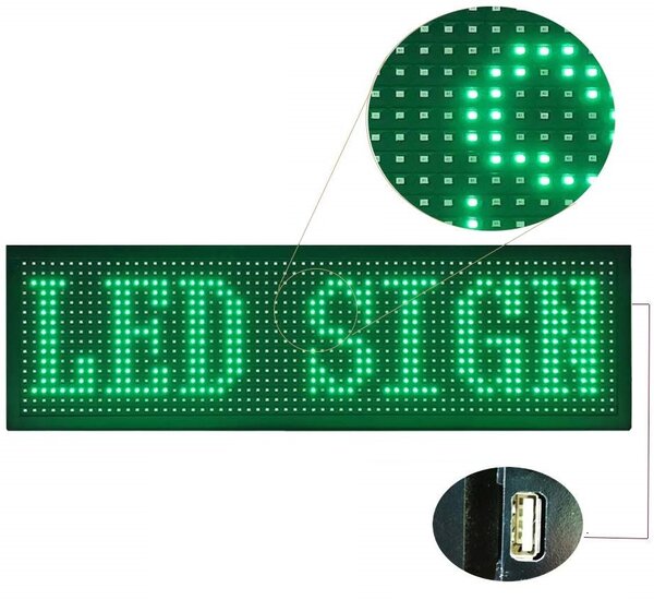 Panou Led de Exterior Programabil/Reclama Luminoasa 100x40 VERDE
