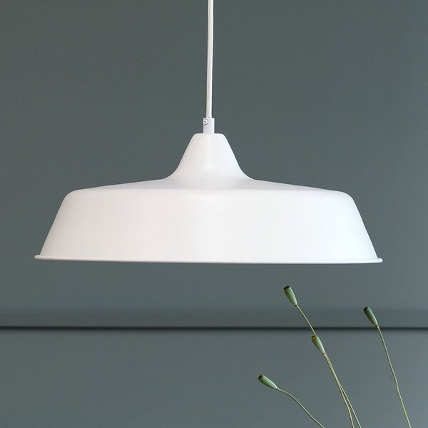 Dyberg Larsen Raw lampă suspendată, albă, reglabil, Alb, Camera de zi / sufragerie, Metal, Scandinavă