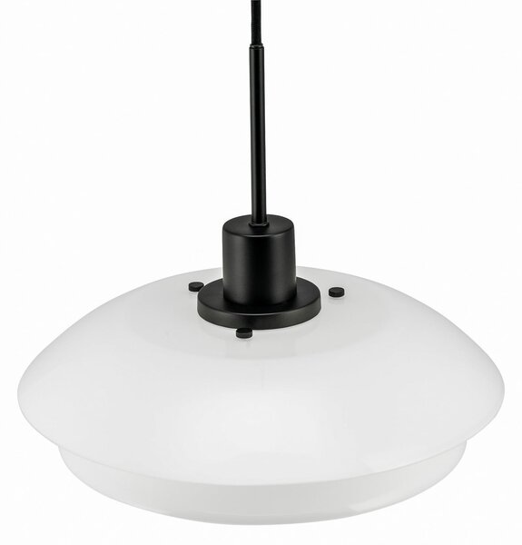 Dyberg Larsen DL31 suspendată abajur sticlă, negru, reglabil, Alb, Camera de zi / sufragerie, Sticlă, Scandinavă