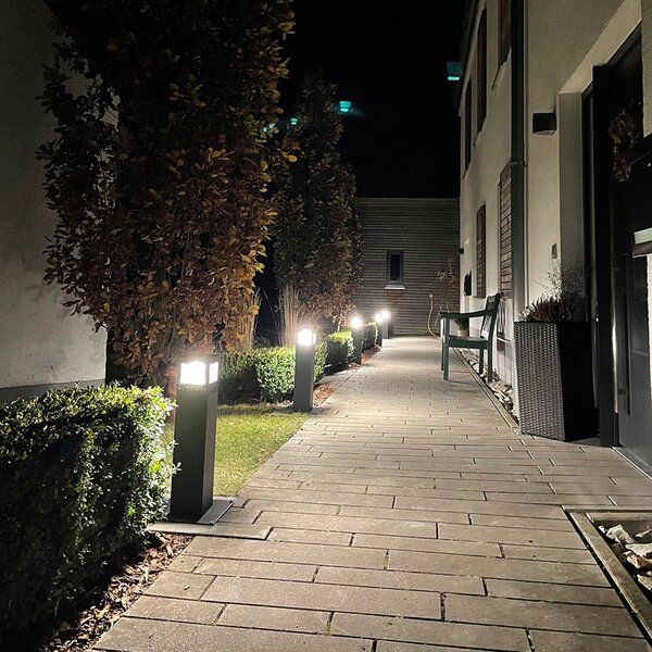 DOTLUX WAY LED lampă cu soclu înălțime 20cm, 3,000K, Gri, Metal, Modern