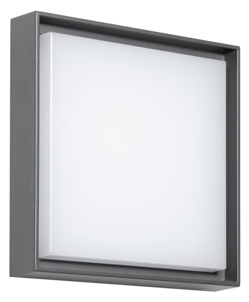 DOTLUX WALLsquare LED lumină de exterior, gri închis, 25 x cm, Gri, Metal, Modern