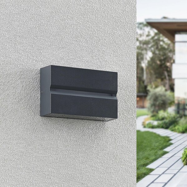 PRIOS Prios Itarion LED - lampă de perete pentru exterior,, Gri, Metal, Modern