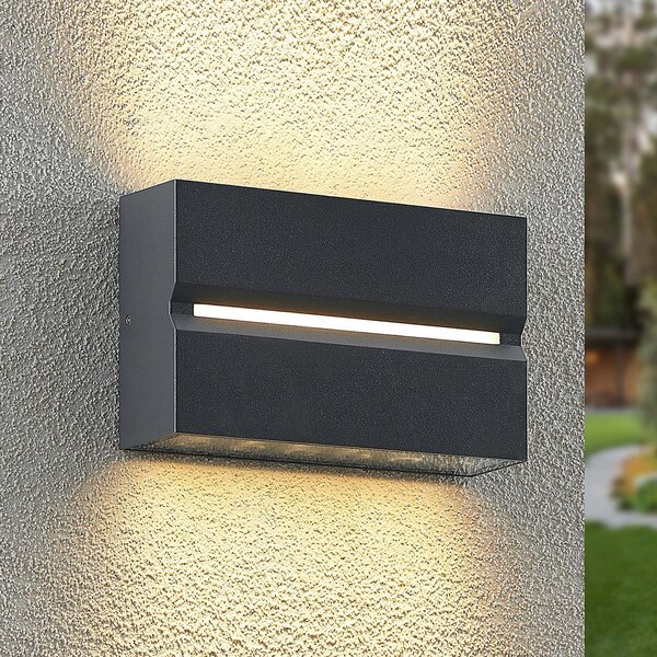 PRIOS Prios Itarion LED - lampă de perete pentru exterior,, Gri, Metal, Modern