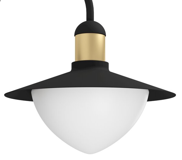 EGLO Lampă de trotuar Sirmione cu abajur din sticlă, reglabil, Negru, Metal