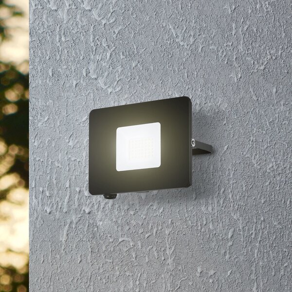 EGLO Proiector LED de exterior Faedo 3, negru, 30W, Negru, Metal, Modern