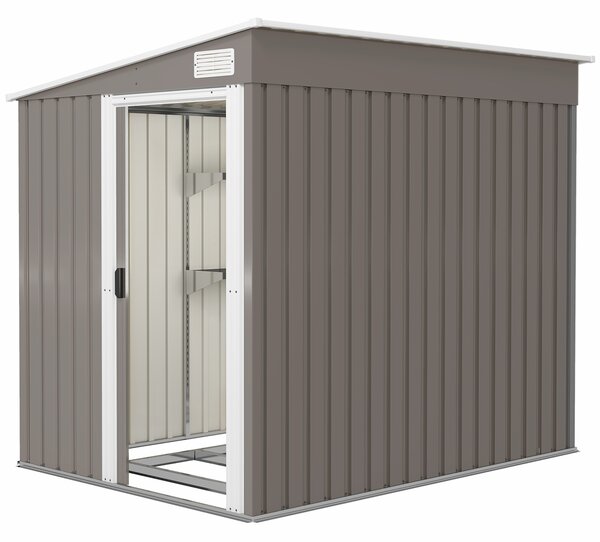 Outsunny Casă din Metal Galvanizat 7 x 5ft, cu Ușă Glisantă | Aosom Romania
