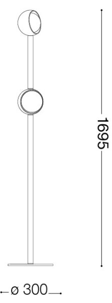 Ideal Lux - Lampă de podea LED BLOOM, 2xLED/5,5W/230V, CRI 90, auriu/bej fumuriu