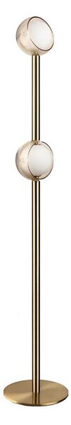 Ideal Lux - Lampă de podea LED BLOOM, 2xLED/5,5W/230V, CRI 90, auriu/bej fumuriu
