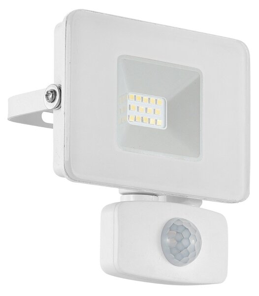 EGLO Proiector LED exterior Faedo 3 cu senzor, alb, 10W, Alb, Metal, Modern