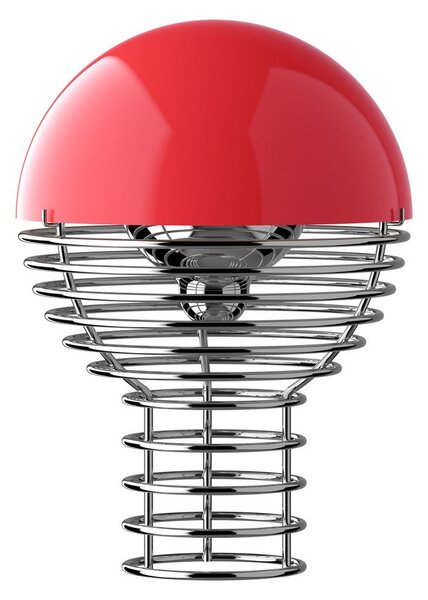 Lampă de masă Verpan, Wire, reglabil, Roșu, Camera de zi, Oțel inoxidabil, Design