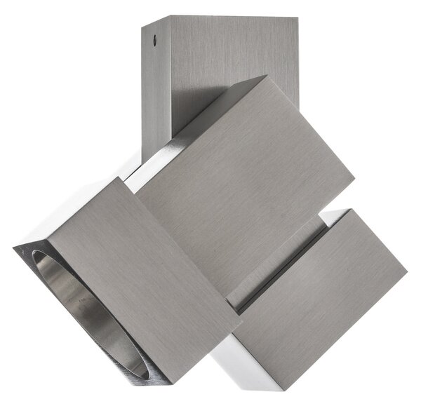 Egger Licht STYLE Q proiector de plafon / perete 2 surse alu., reglabil, Metalic, Camera de zi / sufragerie, Metal, Modern