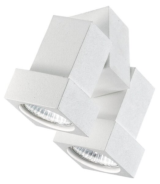 Egger Licht EGG plafonieră DLS STYLE Q, 2 becuri, alb, reglabil, Alb, Camera de zi / sufragerie, Metal, Modern
